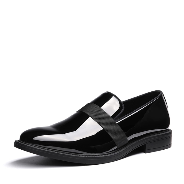 Men's Slip-On Tuxedo Dress Shoes - BRIGHT BLACK -  0